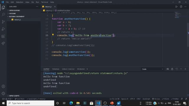 Return Statement ? What's that?? | JavaScript | 2021