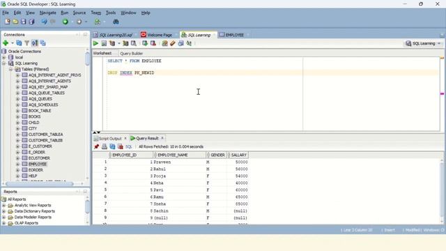 What is SQL INDEX, UNIQUE_IDX | Oracle SQL Tutorials | SQL in Hindi | Learn For Grow | Concept#45