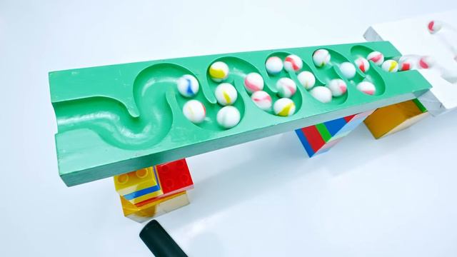 Marble Run Race ☆ HABA Slope _ Retro Makita Truck_ Garbage Truck Long Version _010(1080P_HD)