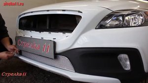 Защита радиатора PREMIUM VOLVO V40 Cross Country I 2012-2016г.в. (Хром) - strelka11.ru
