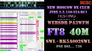 RK5A002SWL - FT8 SWLing on 40M band [3 HOURS]