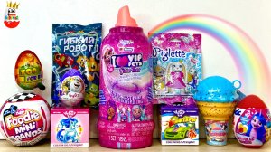 СЮРПРИЗ MIX! VIP PETS Glitter Twist, Foodie MINI BRANDS 2, Piglette, Kinder Surprise unboxing