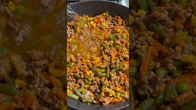 Макароны с овощами и фаршем ? #рецепт #вкусноипросто #макаронысфаршем #идеядляужина #food #ужин