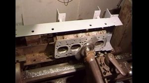 Универсальное приспособление. Фрезерование ГБЦ ГАЗ-24 на токарном станке 1К62.