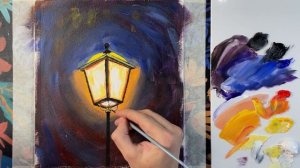 Как нарисовать Фонарь, да так чтобы он светился / Обучающий урок рисования акрилом