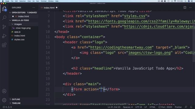 Building A Vanilla JavaScript Todo App From Start To Finish | EP 2: Adding UI Elements смотреть онлайн