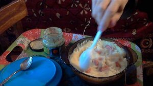 Картошечка пюре, сосиски и горчица "Васаби"