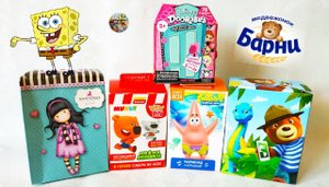 СЮРПРИЗЫ В КОРОБОЧКАХ / Мишка Барни, ГУБКА Боб, Disney Doorables, МиМиМишки