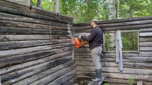 На вездеходе за дровами за 200 метров от дачи.