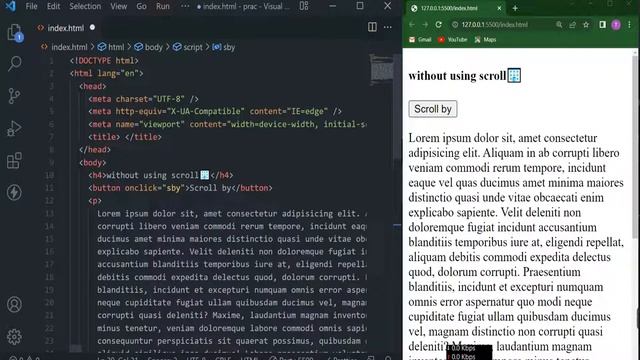 scrollBy And scrollTo Method In JavaScript || JS Tutorial for Beginners in 2022
