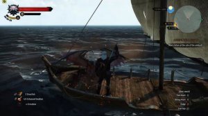 The Witcher 3 - PC - Geralt kills Siren hanging on edge of boat