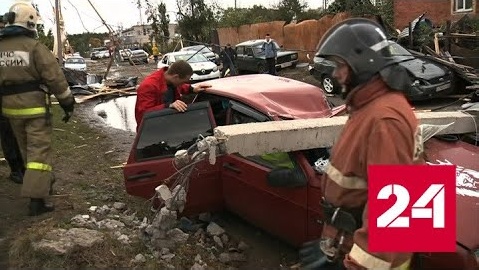 Очевидцы рассказывают о последствиях урагана в Курской области - Россия 24