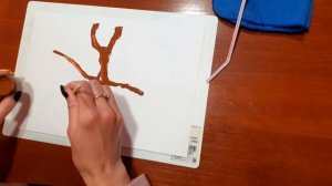 Рисуем веточку багульника.