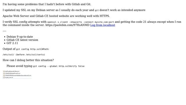 DevOps & SysAdmins: Gitlab Verify return code: 21 (unable to verify the first certificate) смотреть онлайн