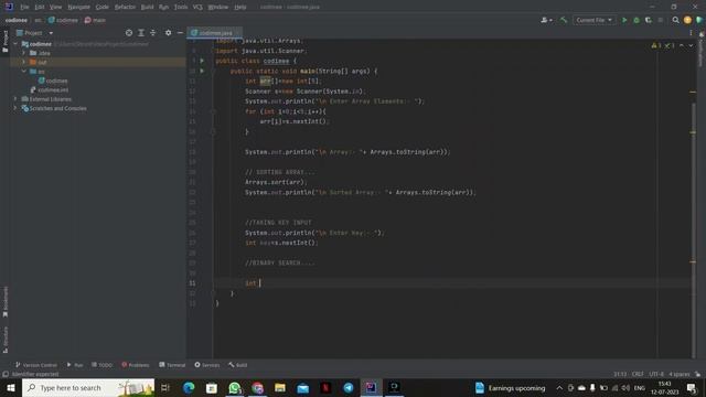 Binary Search in JAVA