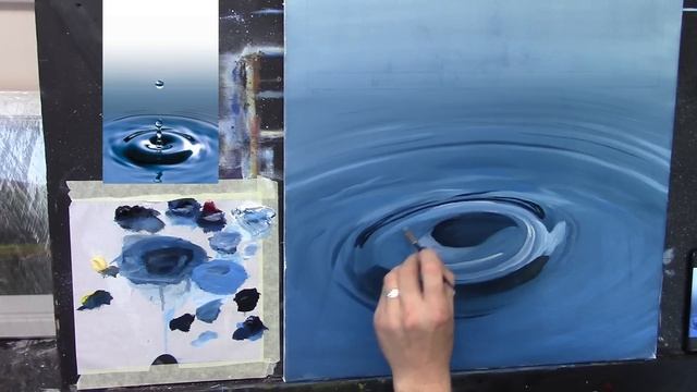 HOW TO PAINT A WATER DROPLET AND CREATE RIPPLES WITH OIL PAINTS