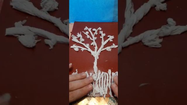 Объёмная аппликация из салфеток ??