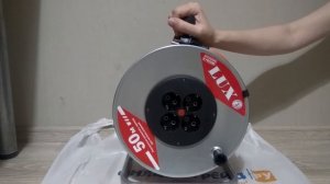ОНЛАЙН ТРЕЙД.РУ-Удлинитель силовой на металл. катушке LUX К4-Е-50 ПВС 3x1.5 50м, 16А.