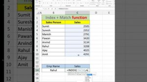 Index Match Function.