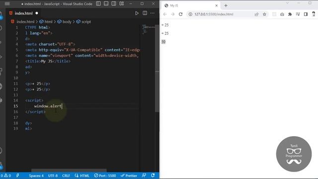 JavaScript Output | Tutorial in Tamil | Tamil Programmer