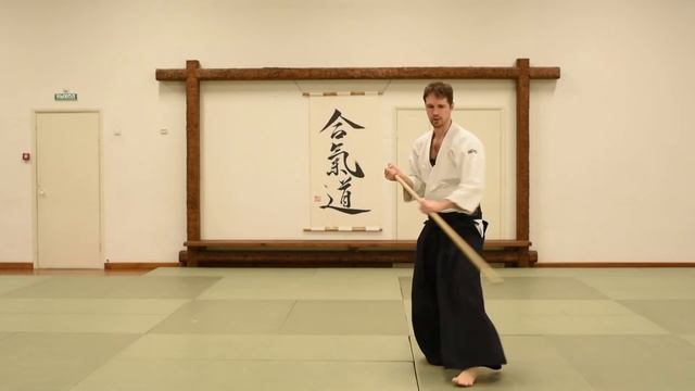 айкидо. базовые движения с дзе - мэн учи гедан гаэси | aikido. JO basic. men uchi gedan gaeshi