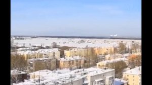 Ан-124 "Руслан" отказ двигателя, аварийная посадка и выкатывание а/п "Толмачево" Новосибирск