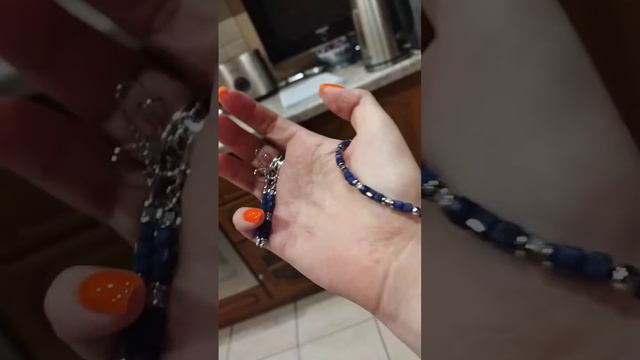 браслет и серьги из лазурита... проставки из гематита.фурнитура люкс под серебро
