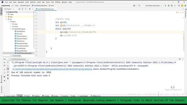 Java Program to Find Sum of Natural Numbers |Java Program to Calculate the Sum of Natural Numbers