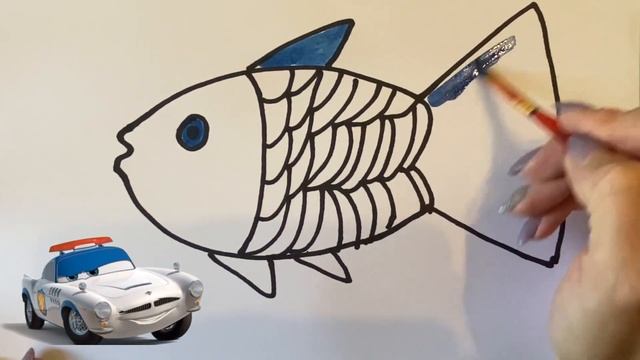 Bolalar Uchun baliq rasm chizish \ Drawing Fish with kids song\Рисование Рыбка рисунок для детей смотреть онлайн