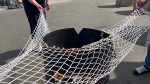 Как горит сетка из полиамида. Горючесть сетки из капрона. Защита от БПЛА.