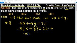 The sum of two numbers is 36 and their HCF is 4. How many pairs of such number are possible?