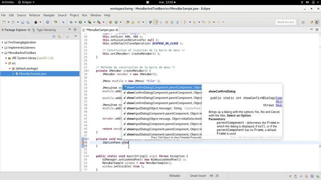 TUTO Java/Swing : Mise en oeuvre d'une barre de menu смотреть онлайн