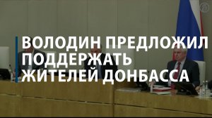 Вячеслав Володин предложил поддержать жителей Донбасса