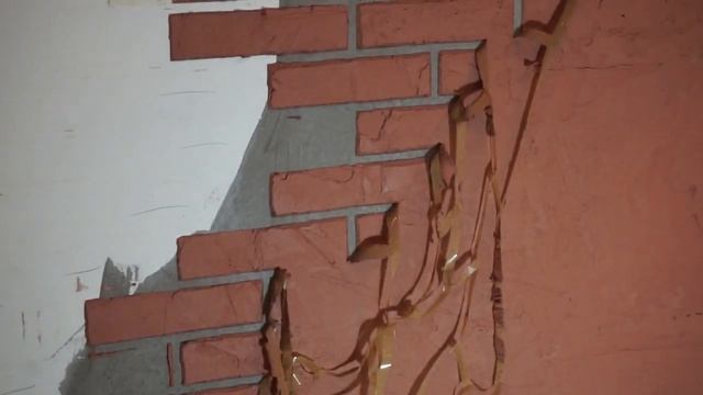 Эмитация кирпичной кладки из гипсовой штукатурки с добавлением коллера. смотреть онлайн