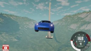 BeamNG Drive Спуск по рампе без тормозов на автомобиле! (Nissan 350Z) Мод патруль!