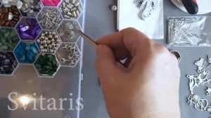 Svitaris. Обзор. Набор бусин из натуральных камней для изготовления украшений "Соты"