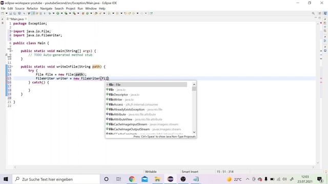 Was ist eine Exception in Java? try-catch | Java Tutorial für Fortgeschrittene