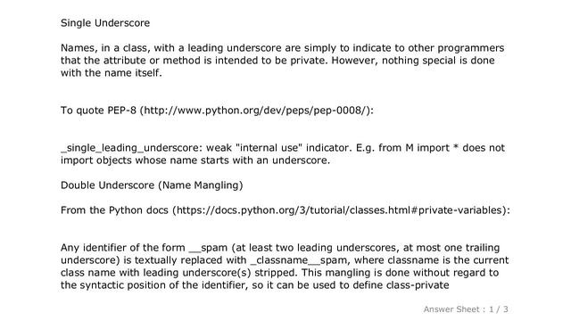 PYTHON : What is the meaning of single and double underscore before an object name? смотреть онлайн