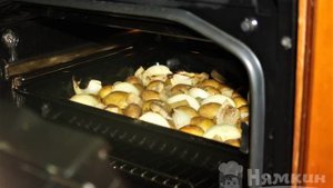 Запечённый картофель с салом в духовке