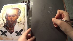 Как написать икону. Икона Святителя Николая .Первая плавь. Плавь А. Раскладка по тону и форме