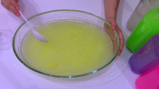 Слайм желе  жёлтого цвета, видео рецепт. Slime yellow color.