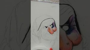 Как нарисовать 3д рисунок баба Яга