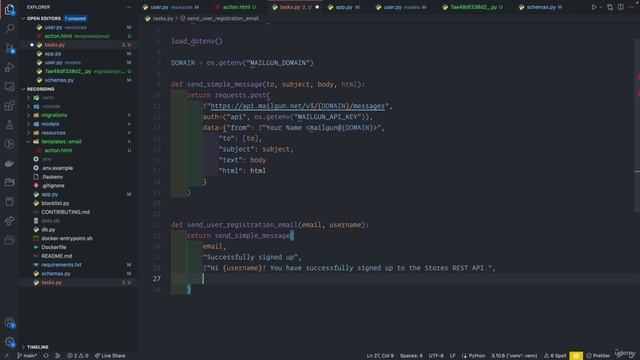 12 - Task Queues with rq and sending emails - 006 How to send HTML emails using Mailgun and Python