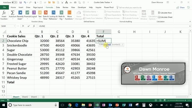 Microsoft Excel SUM Function