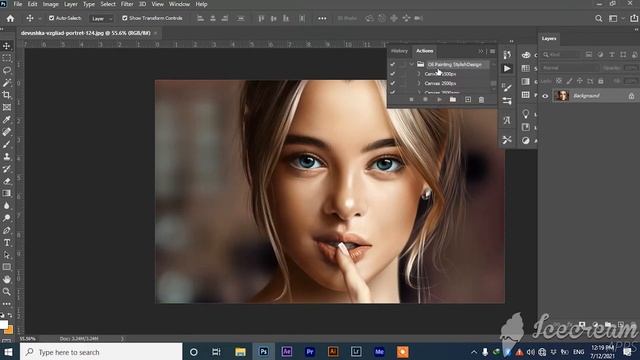 Oil Painting (With Action) | Digital Painting Photoshop Action | Oil Painting Sinhala | Design Plac смотреть онлайн