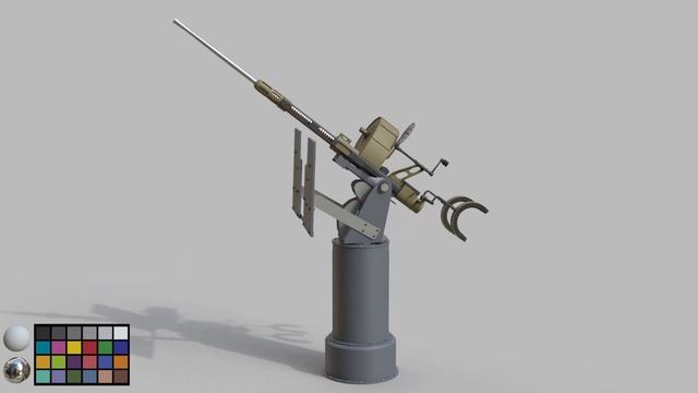 20mm AA Gun 3D Model смотреть онлайн