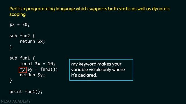 Static and Dynamic Scoping (Part-4)