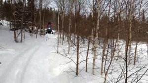 Снегоход СМ-001. Покатушки, сравнение мой 20ка с 29 л.сил.mp4