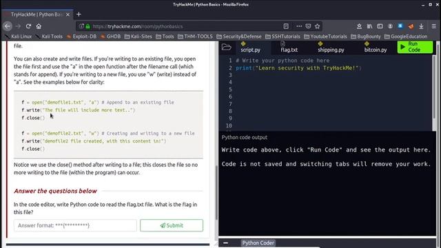 THM - Python Basics - Task9 File Read Write Append - Day 352