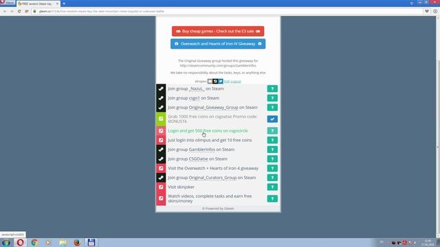 Небольшой трюк на Gleam.io. Ускоряем получение ключей Steam смотреть онлайн